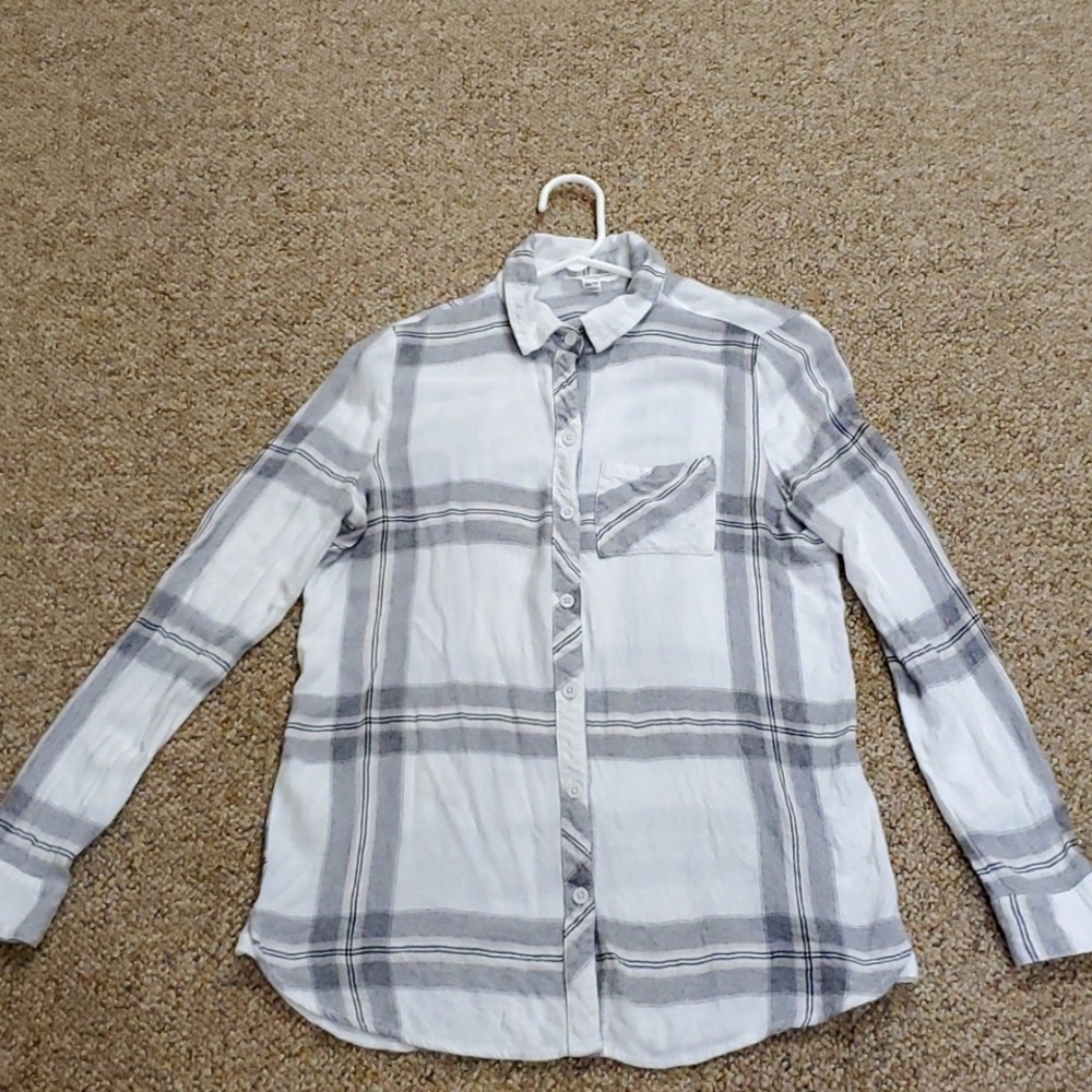 Beachlunchlounge Womens Long Sleeve Flannel Shirt Size XS